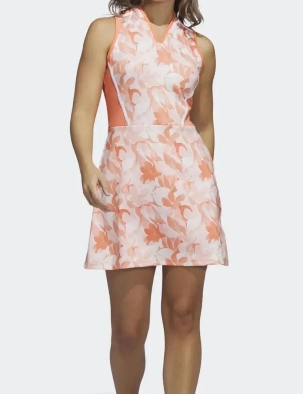 NWT Adidas authentic floral print orange and white athletic dress L